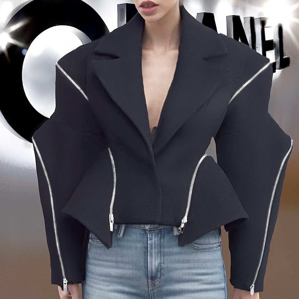 Spliced Zipper Jacket.
